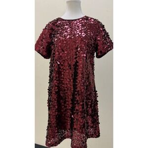 Nine West NWT Medium Sequin Dress Maroon Color
